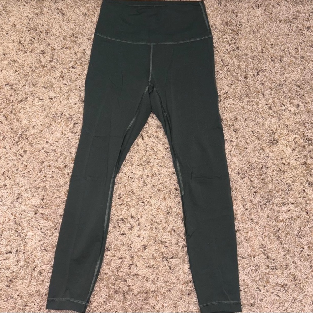 Green lululemon high-waisted leggings
